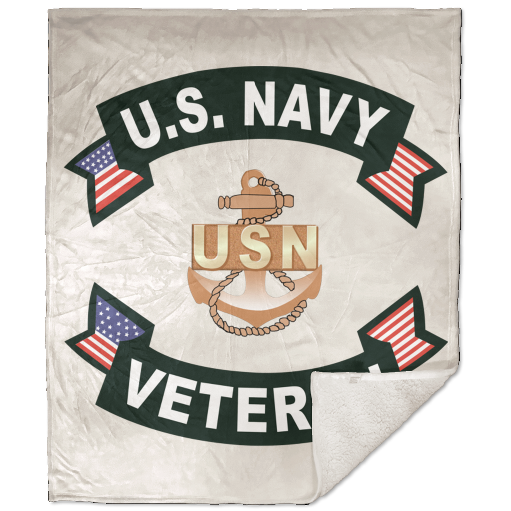 Navy Vet 1 Blanket - Sherpa Premium 50x60