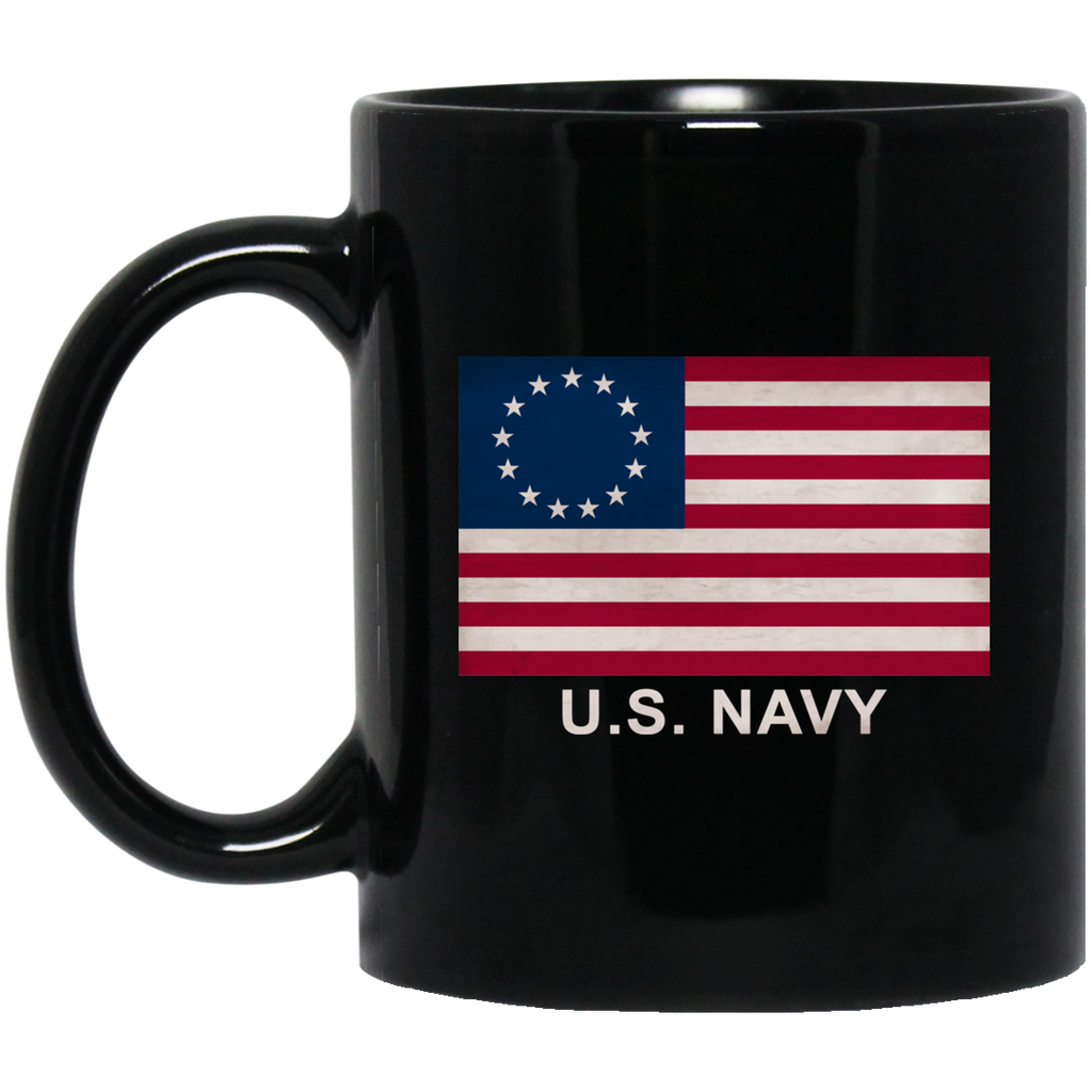 Betsy Ross USN Black Mug - 11oz