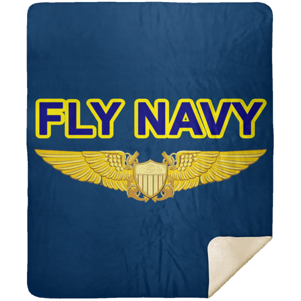 Fly Navy NFO Blanket - Premium Mink Sherpa 50x60