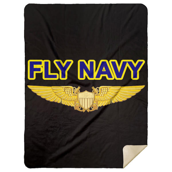 Fly Navy NFO Blanket - Premium Mink Sherpa 60x80