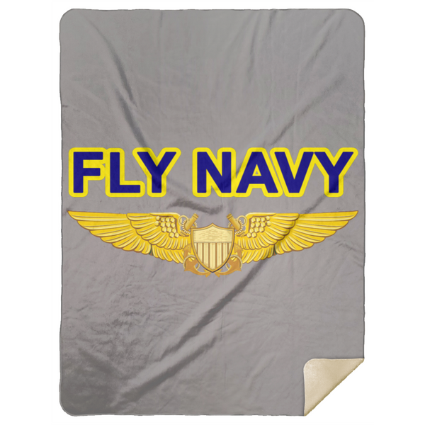 Fly Navy NFO Blanket - Premium Mink Sherpa 60x80