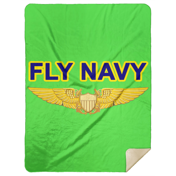 Fly Navy NFO Blanket - Premium Mink Sherpa 60x80