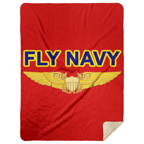 Fly Navy NFO Blanket - Premium Mink Sherpa 60x80