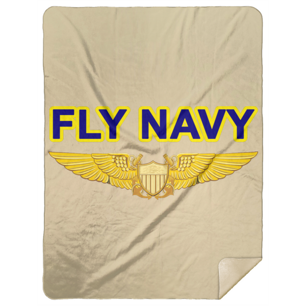 Fly Navy NFO Blanket - Premium Mink Sherpa 60x80