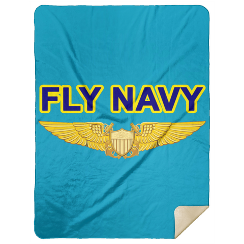 Fly Navy NFO Blanket - Premium Mink Sherpa 60x80