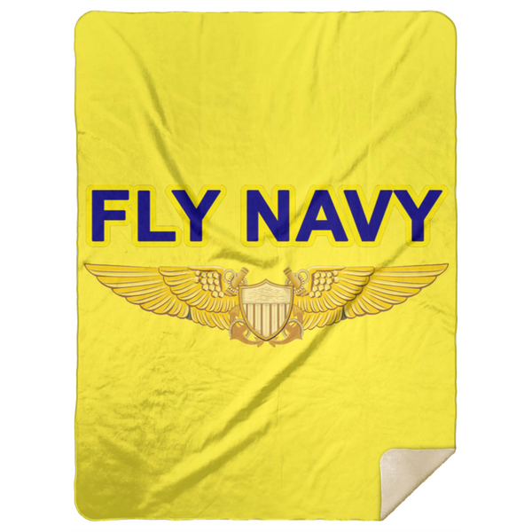 Fly Navy NFO Blanket - Premium Mink Sherpa 60x80