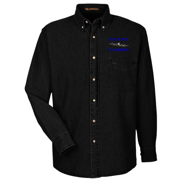 Fly Navy P-3 1 Harriton LS Denim Shirt