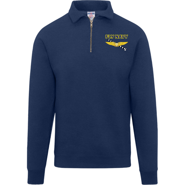 Fly Navy Tailhook 3 Jerzees Fleece Quarter Zip Pullover