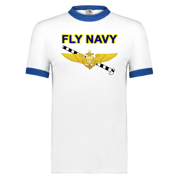 Fly Navy Tailhook 1 Unisex Ringer Tee