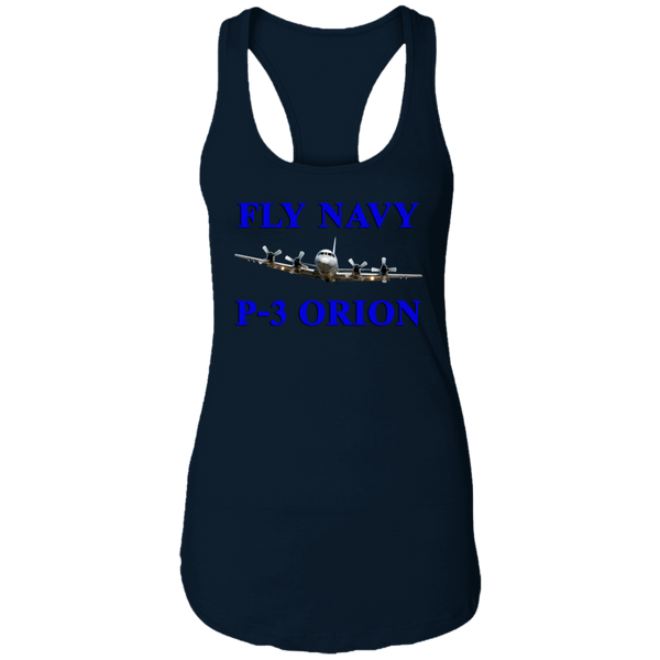 Fly Navy P-3 1 Ladies' Ideal Racerback Tank