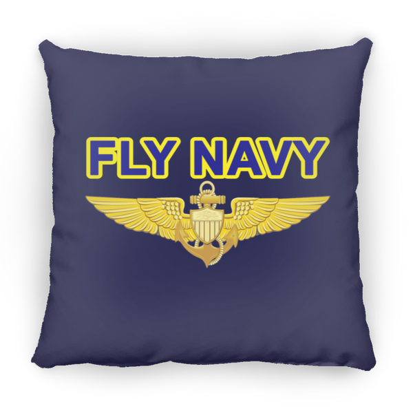 Fly Navy Aviator Pillow - Medium Square