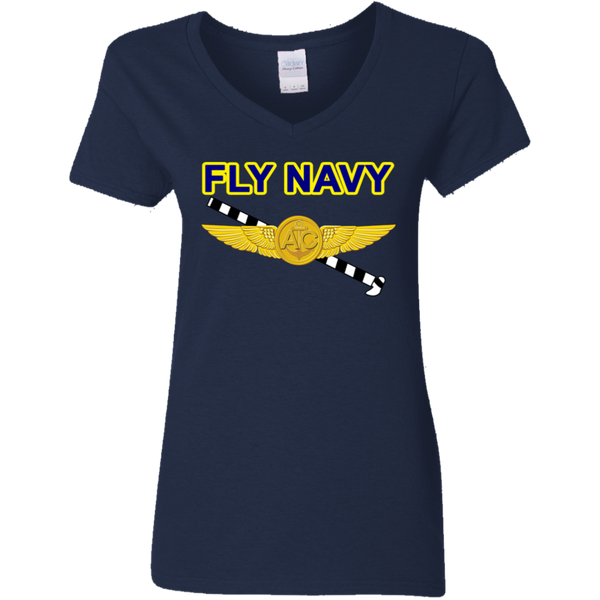 Fly Navy Tailhook 2 Ladies' V-Neck T-Shirt