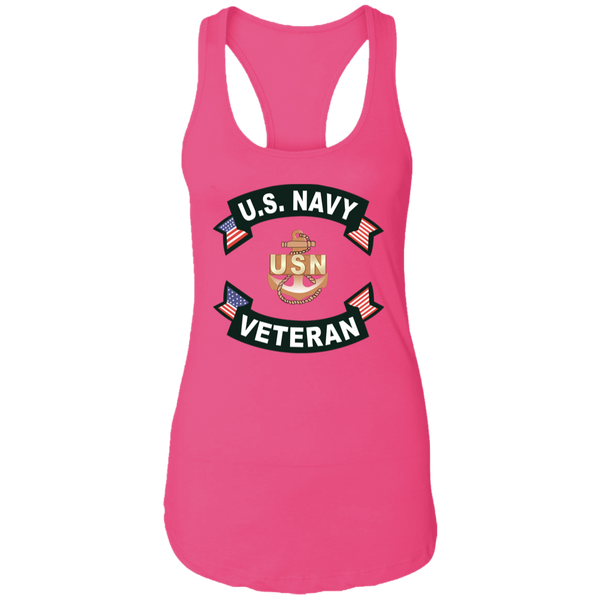 Navy Vet 1 Ladies' Ideal Racerback Tank