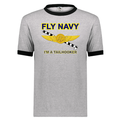 Fly Navy Tailhooker 2 Unisex Ringer Tee