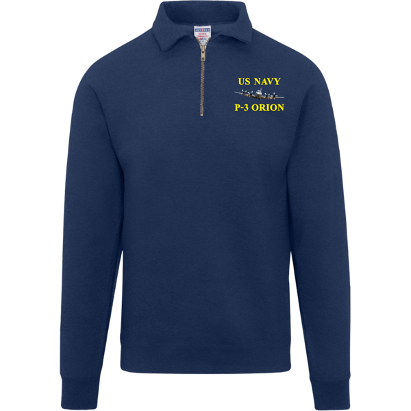 US Navy P-3 3 Jerzees Fleece Quarter Zip Pullover