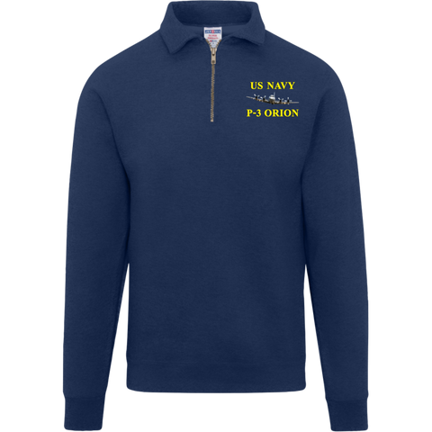 US Navy P-3 3 Jerzees Fleece Quarter Zip Pullover