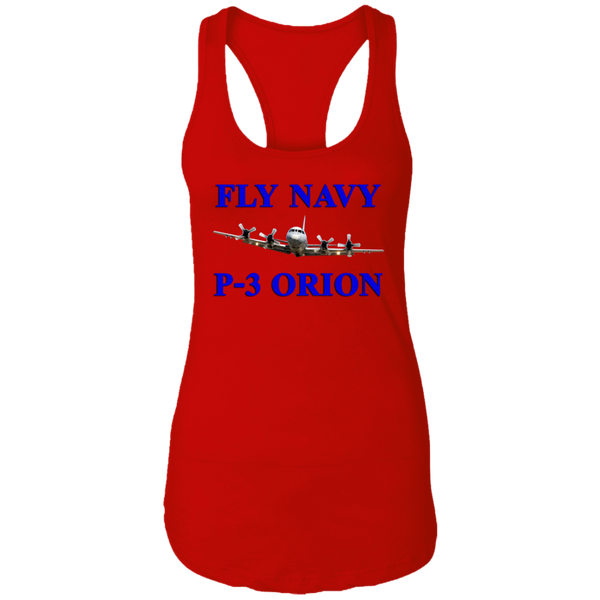 Fly Navy P-3 1 Ladies' Ideal Racerback Tank