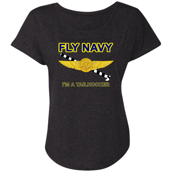 Fly Navy Tailhooker 2 Ladies' Triblend Dolman Sleeve