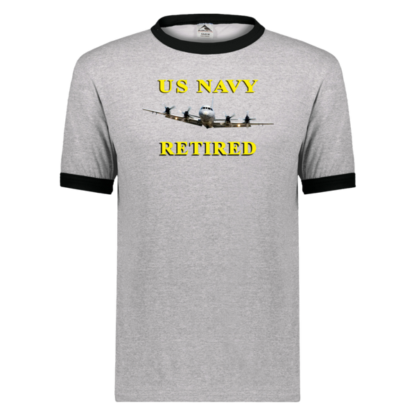 Navy Retired 1 Unisex Ringer Tee