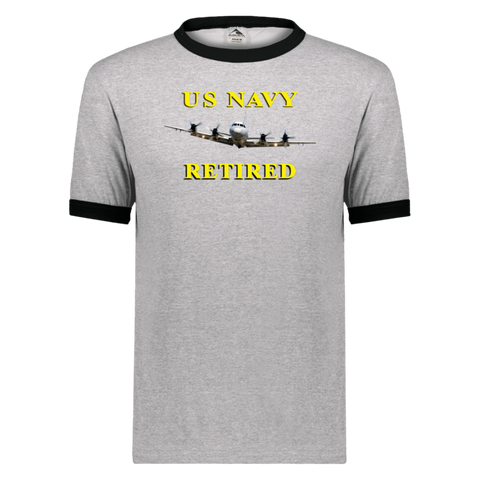 Navy Retired 1 Unisex Ringer Tee