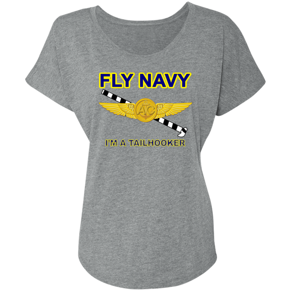 Fly Navy Tailhooker 2 Ladies' Triblend Dolman Sleeve