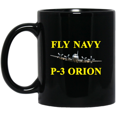 Fly Navy P-3 3 Black Mug - 11oz