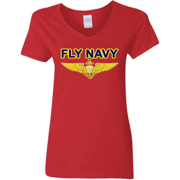 Fly Navy Aviator Ladies' V-Neck T-Shirt