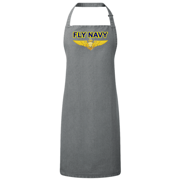 Fly Navy Aviator Unisex Bib Apron