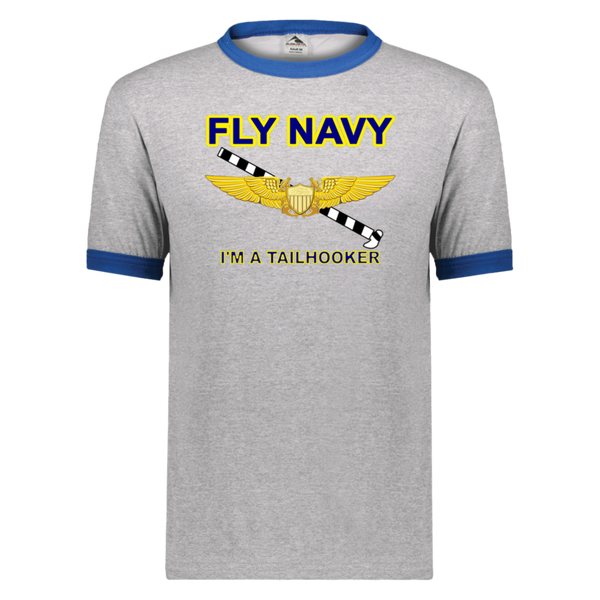 Fly Navy Tailhooker 3 Unisex Ringer Tee