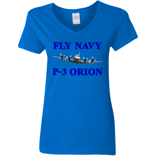 Fly Navy P-3 1 Ladies' V-Neck T-Shirt