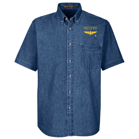 Fly Navy Tailhook 1 Harriton Denim Shirt