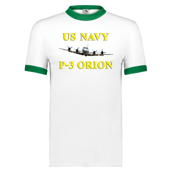 US Navy P-3 3 Unisex Ringer Tee