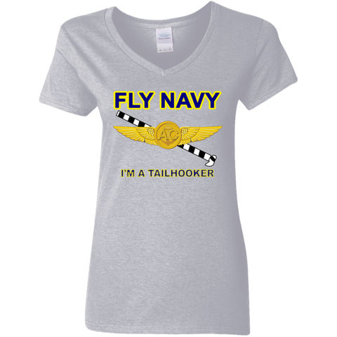 Fly Navy Tailhooker 2 Ladies' V-Neck T-Shirt