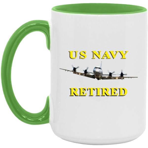 Navy Retired 1 Accent Mug - 15oz