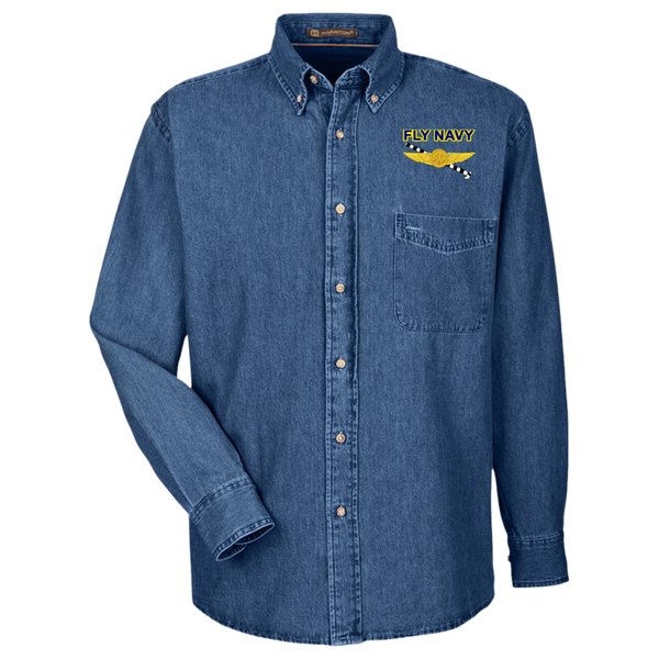 Fly Navy Tailhook 2 Harriton LS Denim Shirt