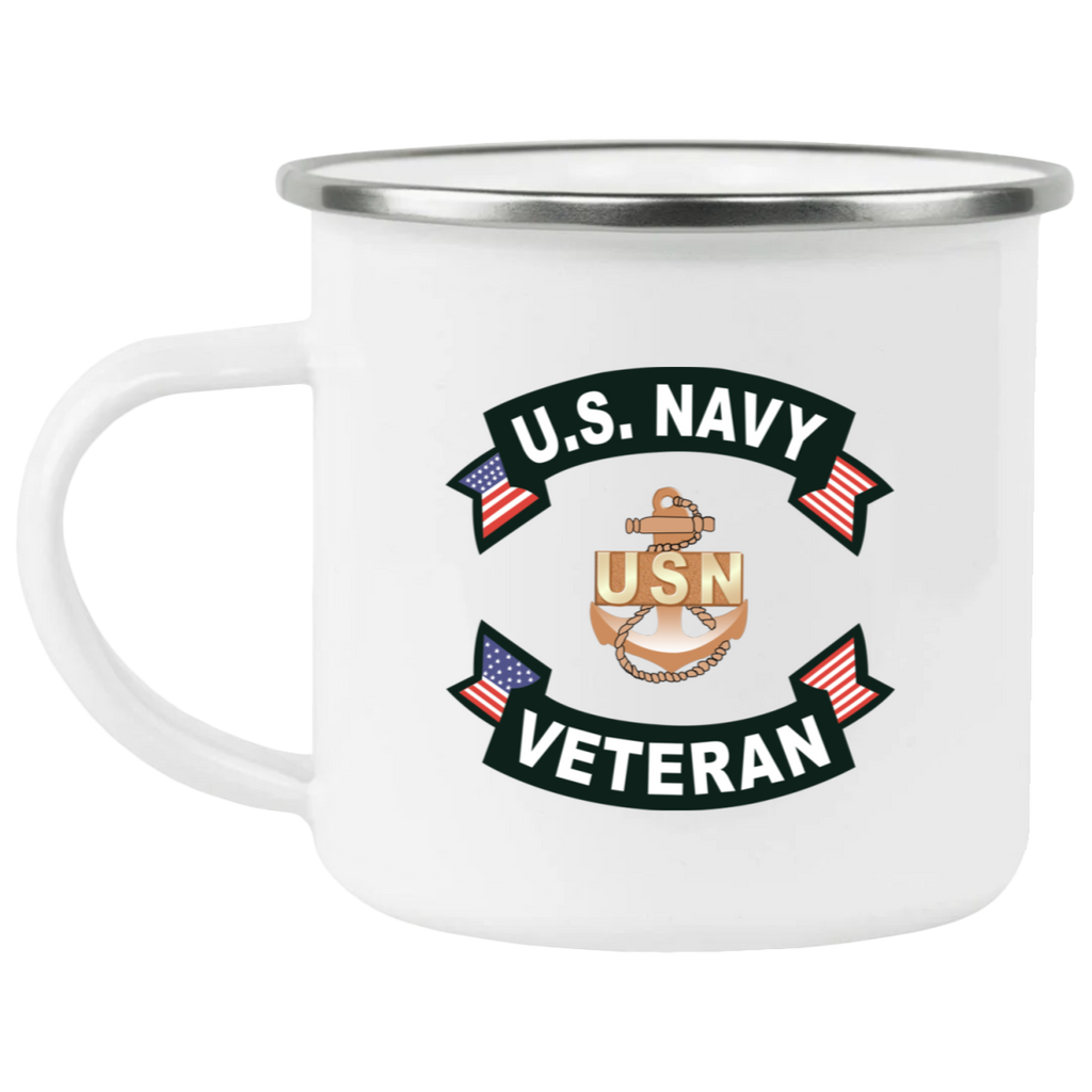 Navy Vet 1 Enamel Camping Mug