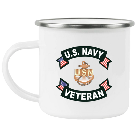 Navy Vet 1 Enamel Camping Mug