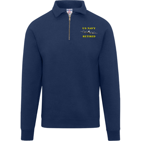 Navy Retired 1 Jerzees Fleece Quarter Zip Pullover