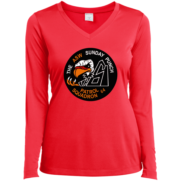 VP 64 1 Ladies’ LS Performance V-Neck Tee