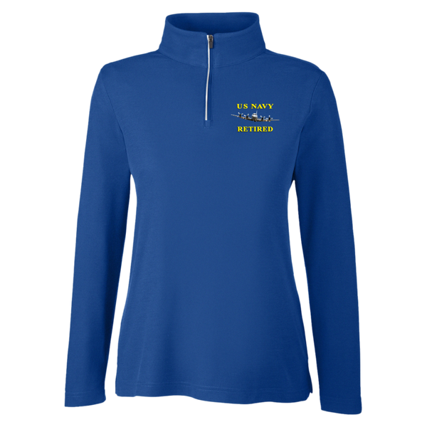 Navy Retired 1 Core 365 Ladies' Fusion Quarter Zip