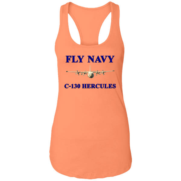 Fly Navy C-130 1 Ladies' Ideal Racerback Tank