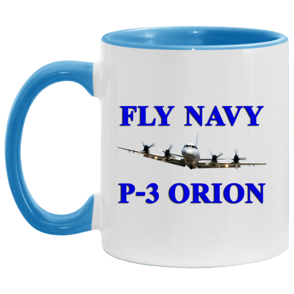 Fly Navy P-3 1 Accent Mug - 11oz