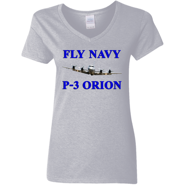 Fly Navy P-3 1 Ladies' V-Neck T-Shirt