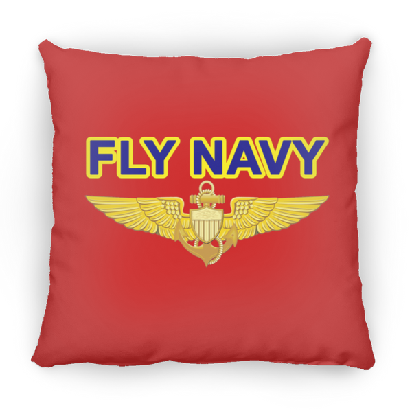 Fly Navy Aviator Pillow - Medium Square