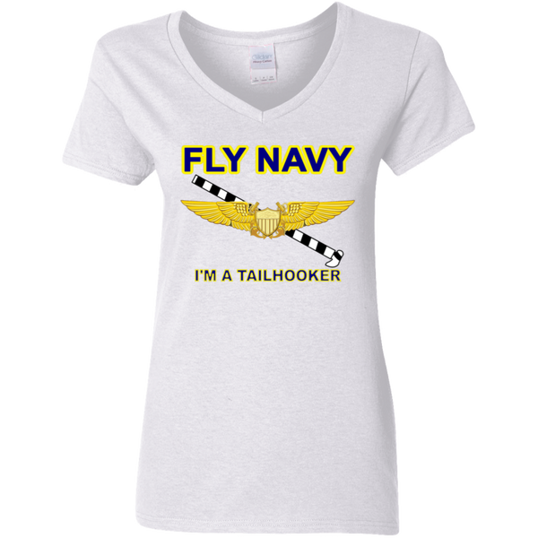 Fly Navy Tailhooker 3 Ladies' V-Neck T-Shirt