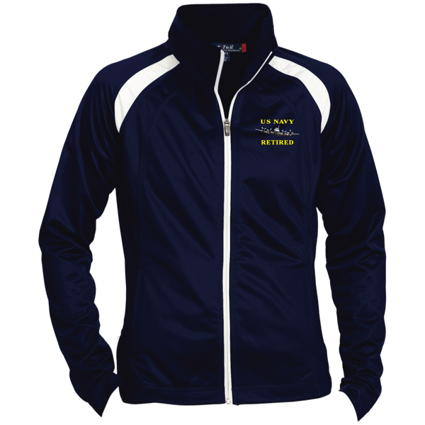 Navy Retired 1 Ladies' Raglan Sleeve Warmup Jacket