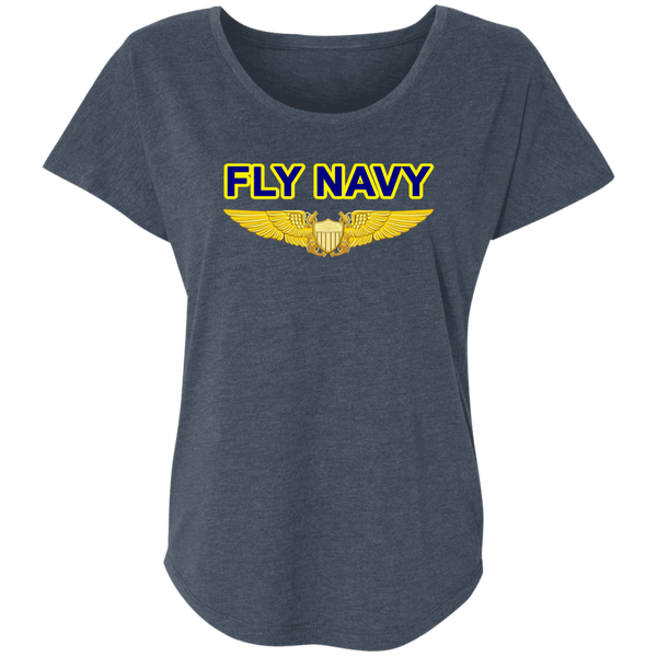 Fly Navy NFO Ladies' Triblend Dolman Sleeve