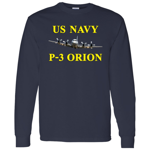 US Navy P-3 3 LS Cotton T-Shirt