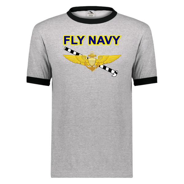 Fly Navy Tailhook 1 Unisex Ringer Tee