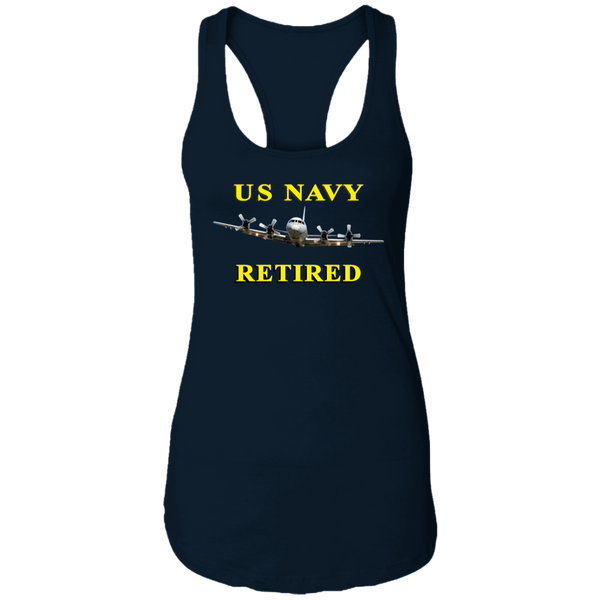 Navy Retired 1 Ladies' Ideal Racerback Tank